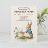 Rabbit Peter Birthday Party Invitation Kaart (Staand voorkant)