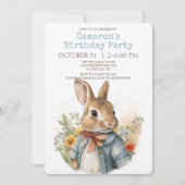 Rabbit Peter Birthday Party Invitation Kaart (Voorkant)