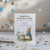 Rabbit Peter Birthday Party Invitation Kaart