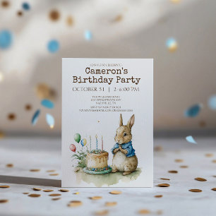 Rabbit Peter Birthday Party Invitation Kaart