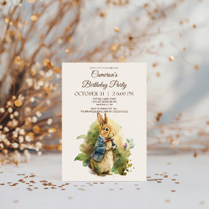 Rabbit Peter Birthday Party Invitation Kaart