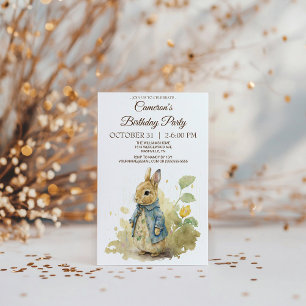 Rabbit Peter Birthday Party Invitation Kaart