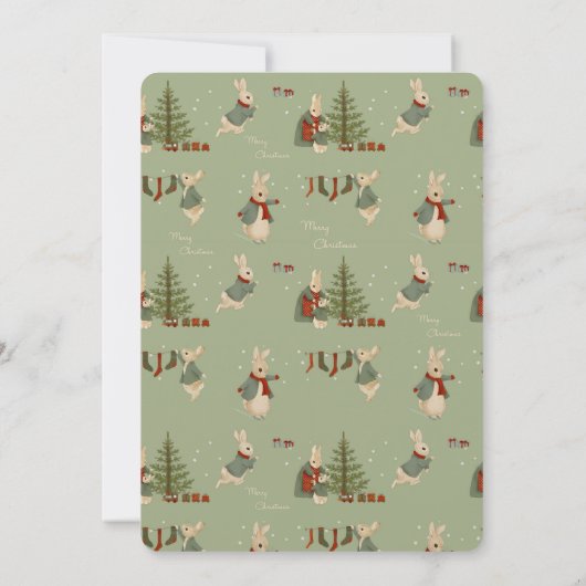 Rabbit Peter kerstmis 1 Birthday Uitnodiging (Achterkant)