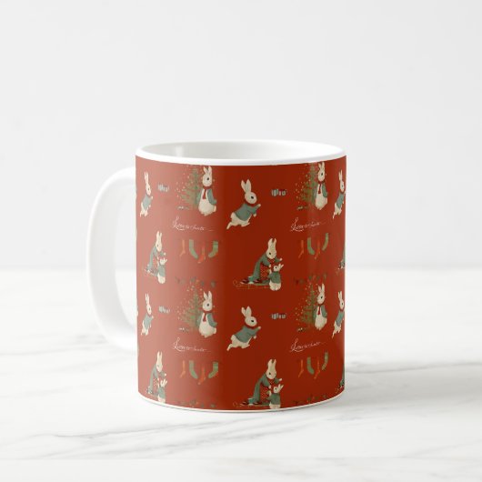 Rabbit Peter Kerstmis Coffee Mok (Voorkant links)