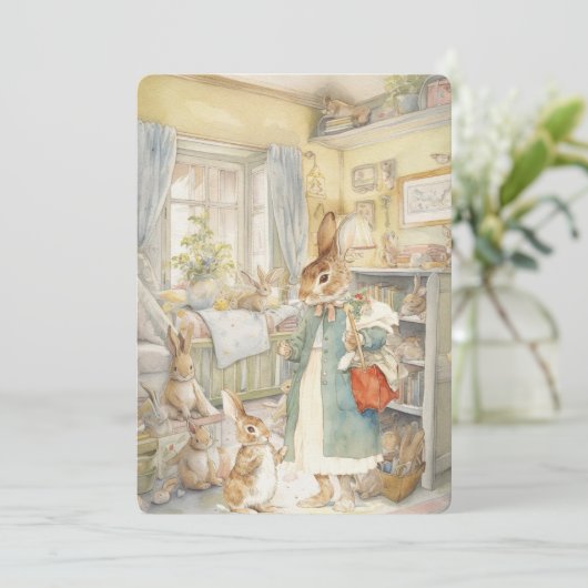 Rabbit Peter Moederdag Kaart (Staand voorkant)