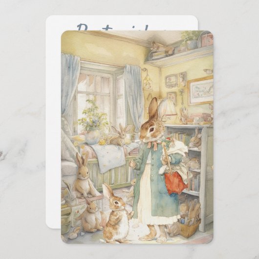 Rabbit Peter Moederdag Kaart (Voorkant / Achterkant)