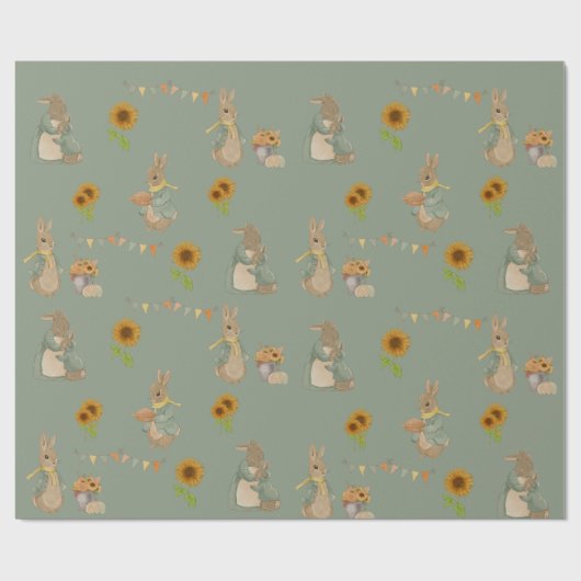 Rabbit Peter Thanksgiving Wrapping Paper Cadeaupapier (Vlak)