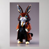 Rabbit plush speelgoed | AI Art. Poster (Voorkant)