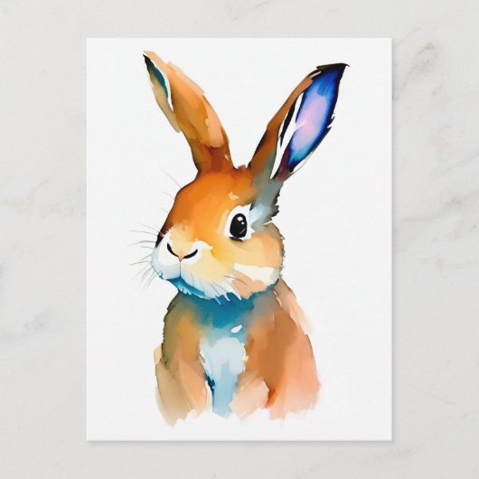 Rabbit Portrait 027 briefkaart (Voorkant)
