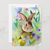 Rabbit Portrait 044 Briefkaart (Voorkant / Achterkant)