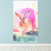 Rabbit Portrait 062 Stretched canvasprint Canvas Afdruk (Insitu (Houten vloer))