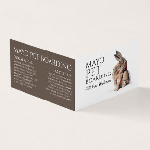 Rabbit Portret, Pet Boarding Gedetailleerd Visitekaartjes