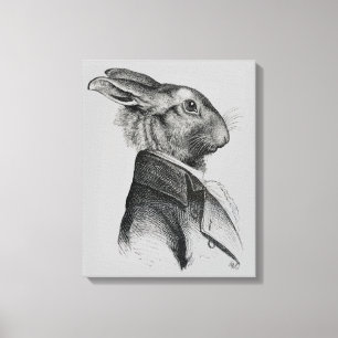Rabbit Portret Profile Canvas Afdruk