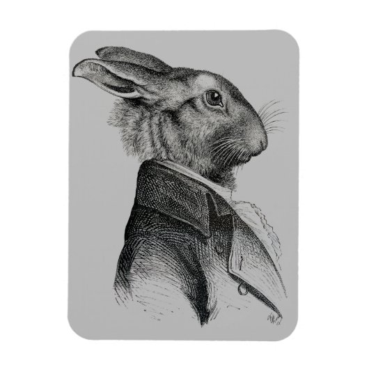 Rabbit Portret Profile Magneet (Verticaal)
