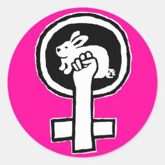 Rabbit Power. Officiële Susan Ash-Lee Products Ronde Sticker