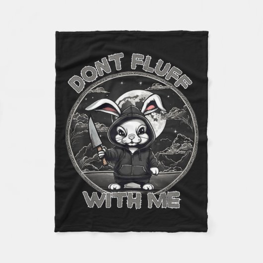 Rabbit Pun Don´t Fluff With Me Evil Bunny Costume  Fleece Deken (Voorkant)