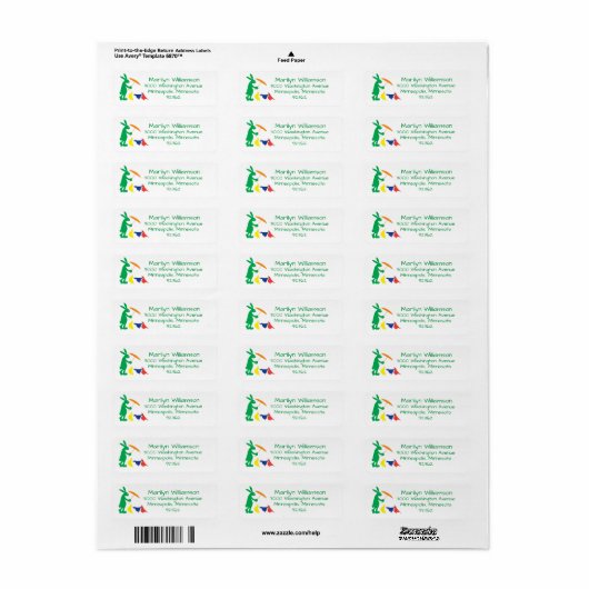Rabbit & Quail Return Address Label (Full Sheet)