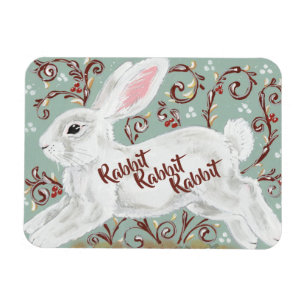 Rabbit Rabbit Maandelijkse Good Luck Reminder Magneet
