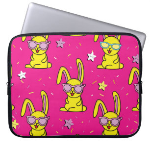 Rabbit Rave: Kinderen patroonverrukking Laptop Sleeve
