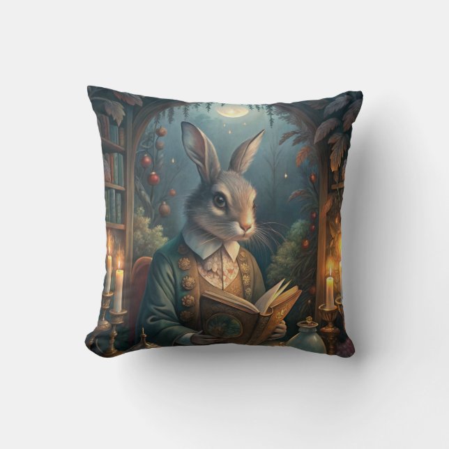 Rabbit Reading Kussen (Voorkant)