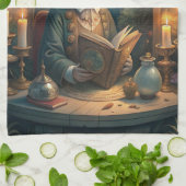 Rabbit Reading Theedoek (Gevouwen)