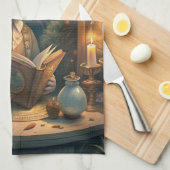 Rabbit Reading Theedoek (Quarter Fold)