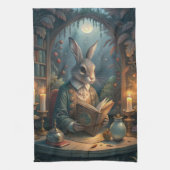 Rabbit Reading Theedoek (Verticaal)