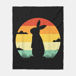 Rabbit Retro 80s Style Bunny Lover Fleece Deken