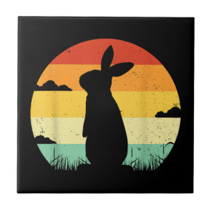 Rabbit Retro  80s Style Bunny Lover Tegeltje