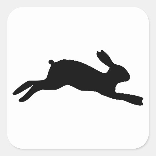Rabbit Silhouette Vierkante Sticker (Voorkant)