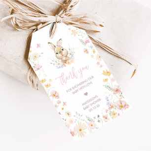 Rabbit Somebunny Baby shower Favoriet Tags Cadeaulabel