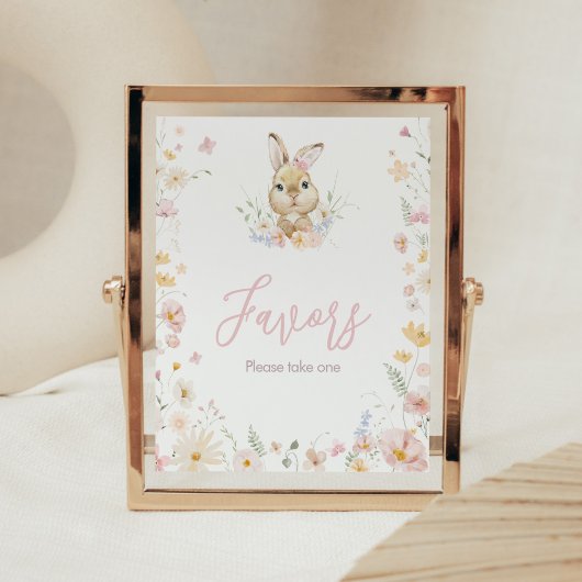 Rabbit Somebunny Baby shower Favors Poster
