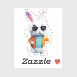 Rabbit Sticker with Jacket and Sunglasses