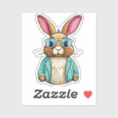 Rabbit Sticker with Jacket and Sunglasses (Feuille)