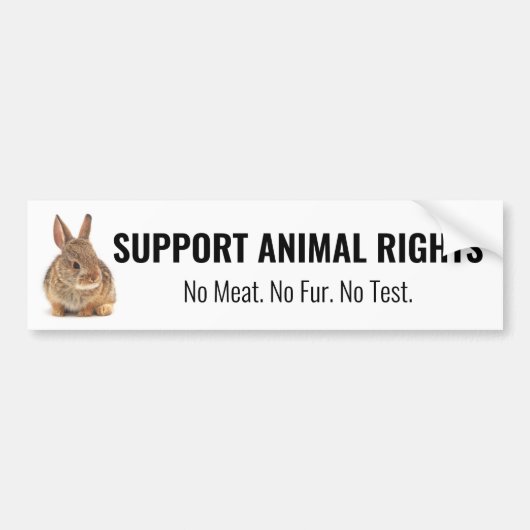 Rabbit Support Animal Rights Bumpersticker (Voorkant)