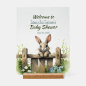 Rabbit Surplombant Une clôture Baby Boy Douche (Recto)