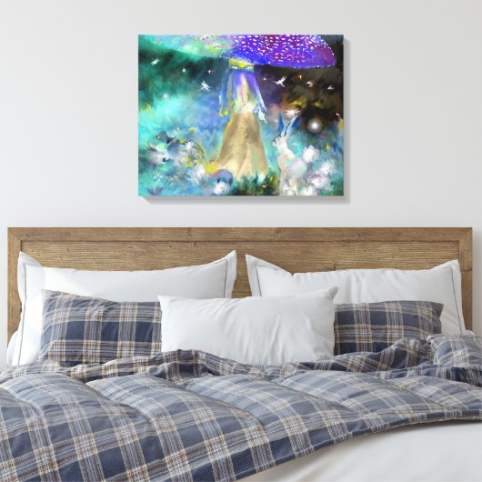 Rabbit Tales Stretted Canvas Print (Insitu (Slaapkamer))