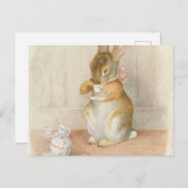 Rabbit Tea Party - Beatrix Potter Briefkaart (Voorkant / Achterkant)