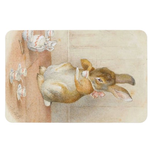 Rabbit Tea Party - Beatrix Potter Magneet (Horizontaal)