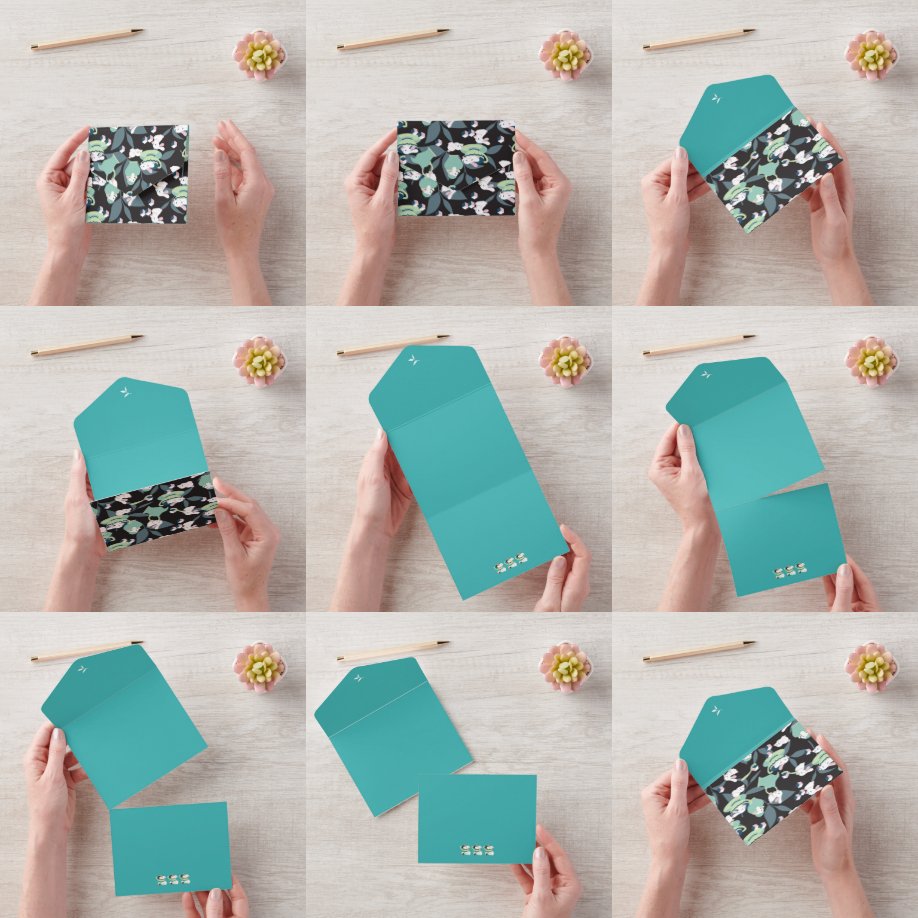 Rabbit Tea Party Pattern III All In One Uitnodiging