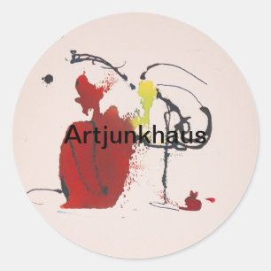 Rabbit Thatch Abstract Jeff Hankamer Artjunkhaus Ronde Sticker