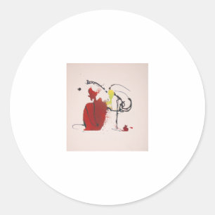Rabbit Thatch Abstract Jeff Hankamer Artjunkhaus Ronde Sticker