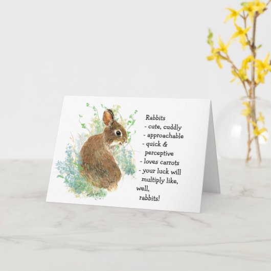 Rabbit Totem, Animal Guide Funny Birthday Kaart (Gele Bloem)