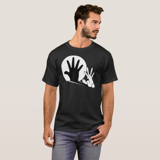 Rabbit Trek Hand Shadows Classic T-Shirt (Voorkant volledig)