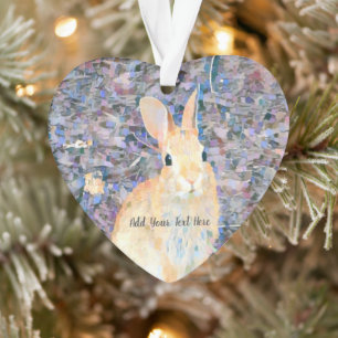 Rabbit voeg Jouw naam of tekst toe aan Personalise Ornament