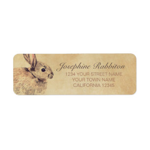 Rabbit Waterverf Sketch Etiket