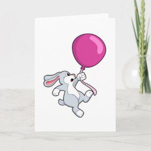 Rabbit with Balloon Kaart