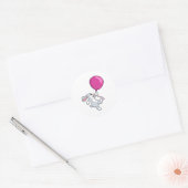 Rabbit with Balloon Ronde Sticker (Envelop)