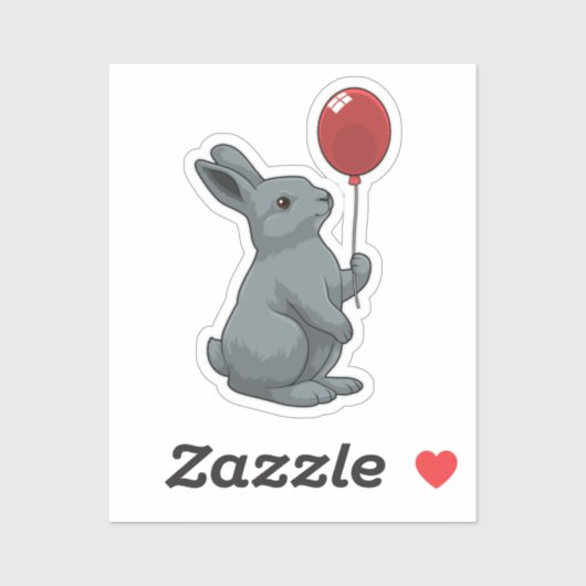 Rabbit with Balloon Sticker (Vel)