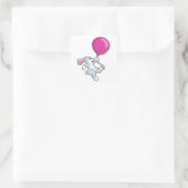 Rabbit with Balloon Vierkante Sticker (Tas)